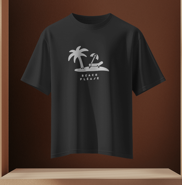 Beach Please Oversized T-Shirt for Women – Funny & Comfy Summer Tee