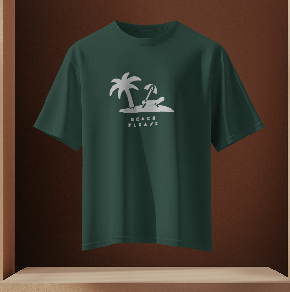 Beach Please Oversized T-Shirt for Women – Funny & Comfy Summer Tee