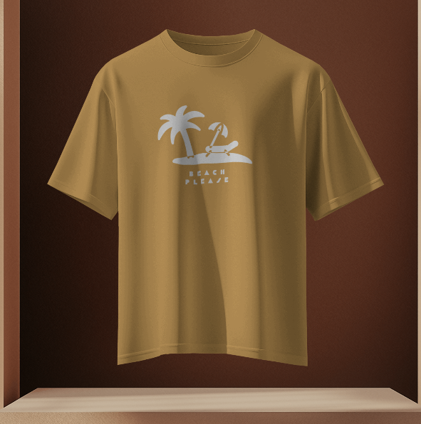 Beach Please Oversized T-Shirt for Women – Funny & Comfy Summer Tee