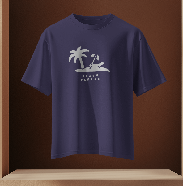 Beach Please Oversized T-Shirt for Women – Funny & Comfy Summer Tee