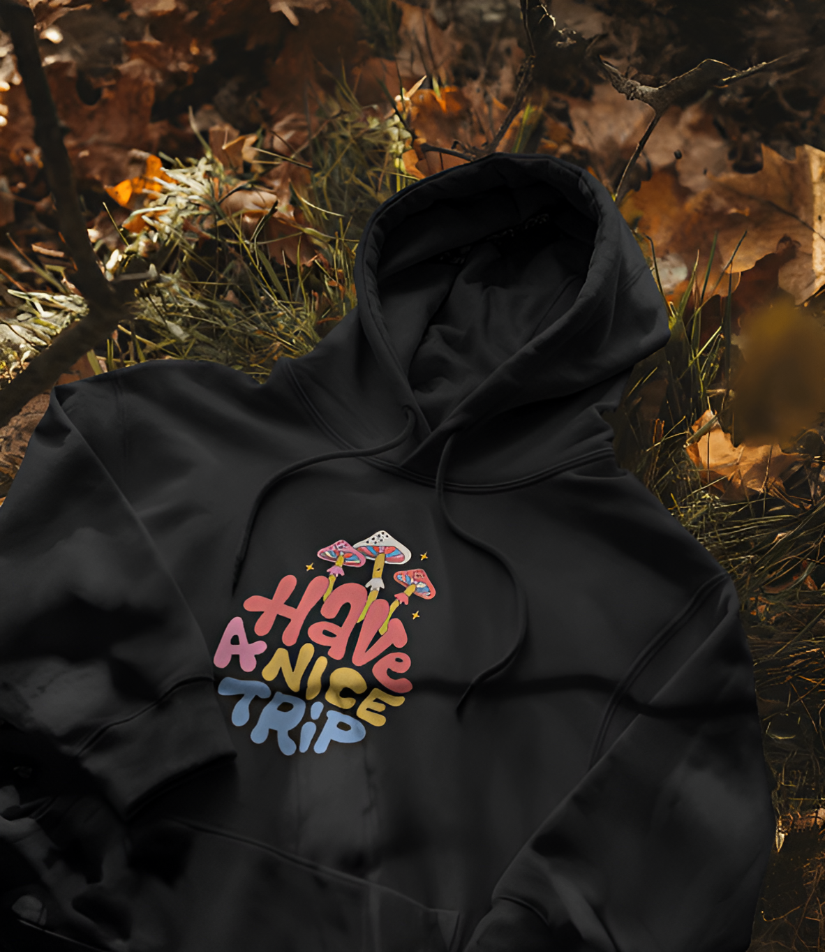 Have A Nice Trip Men's Hoodie – Trippy Mushroom Print