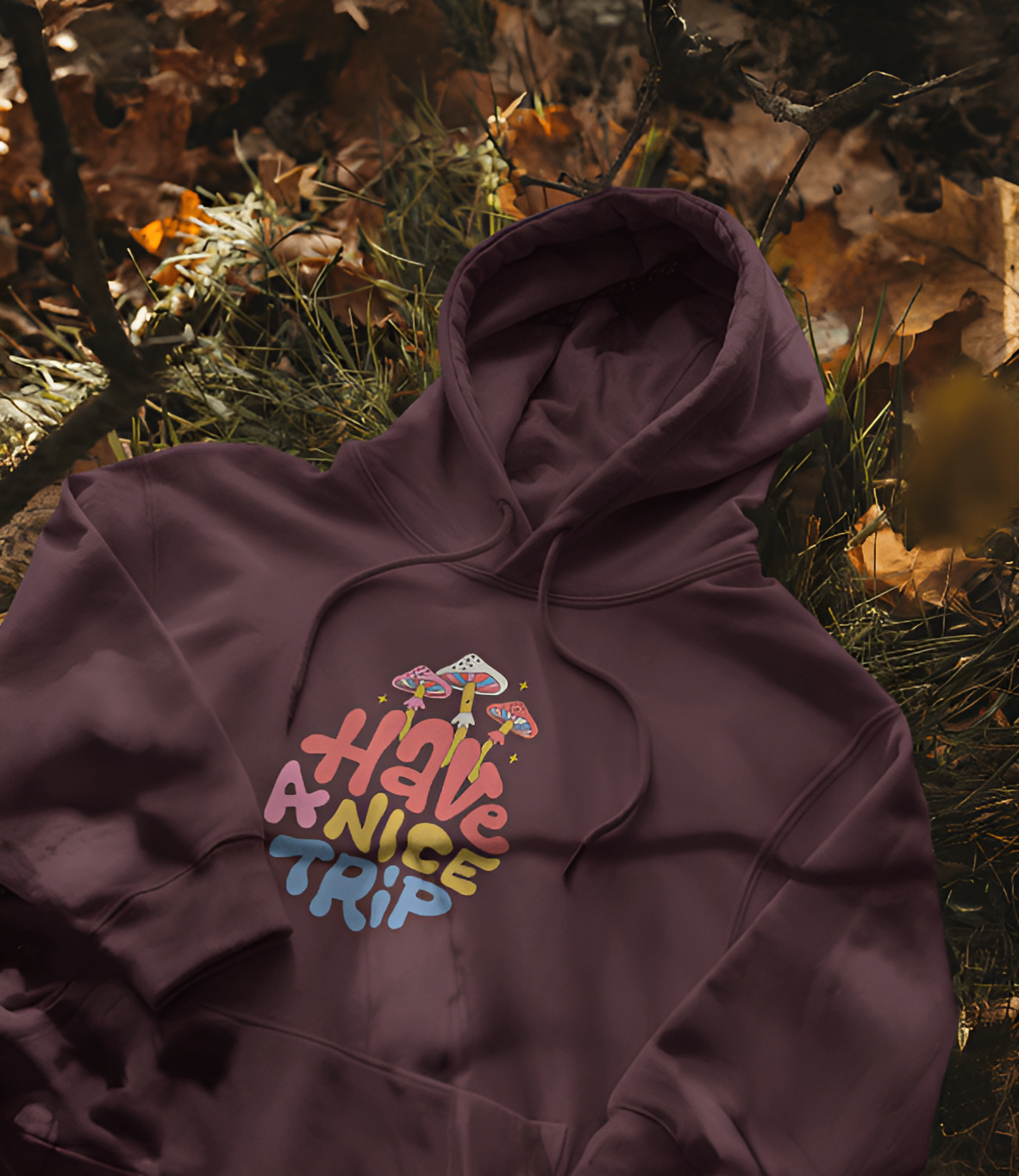 Have A Nice Trip Men's Hoodie – Trippy Mushroom Print