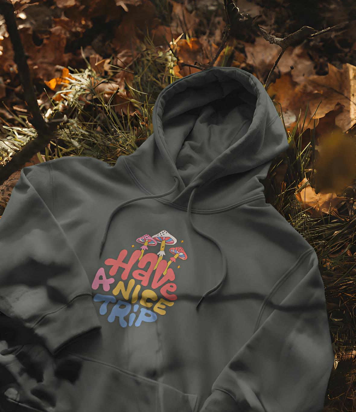 Have A Nice Trip Men's Hoodie – Trippy Mushroom Print
